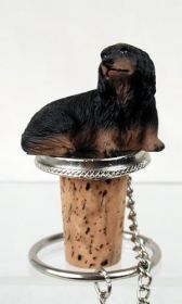 Dachshund - Longhaired - Black - Bottle Stopper