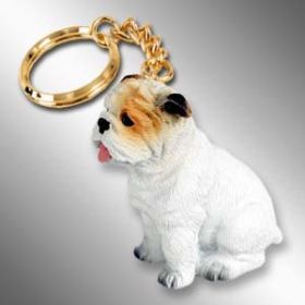 Bulldog - White - Keychain