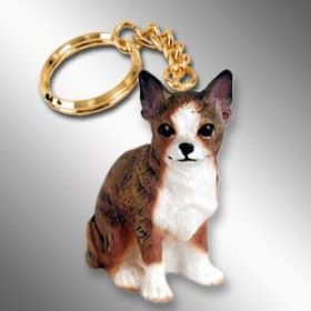 Chihuahua - Brindle and White - Keychain