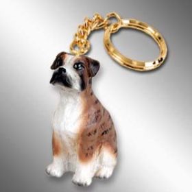 Boxer - Brindle - Uncropped - Keychain