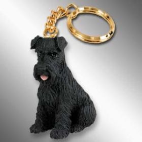 Schnauzer - Black - Uncropped - Keychain