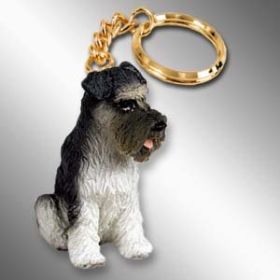 Schnauzer - Gray - Uncropped - Keychain