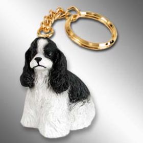 Cocker Spaniel - Black and White - Keychain