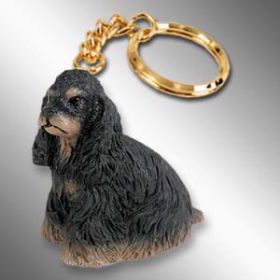 Cocker Spaniel - Black and Tan - Keychain