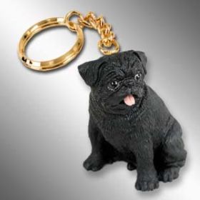 Pug - Black - Keychain