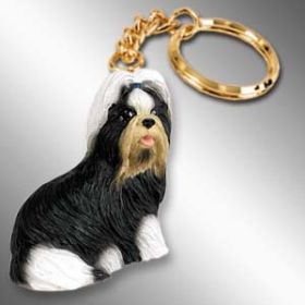 Shih Tzu - Black and White - Keychain