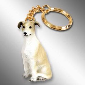 Greyhound - Tan and White - Keychain