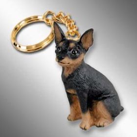 Min Pin - Tan and Black - Keychain