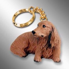 Dachshund - Longhaired - Red - Keychain