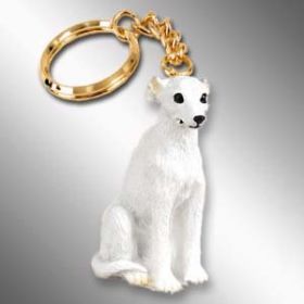 Whippet - White - Keychain