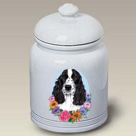 English Cocker Spaniel - Black and White - Best of Breed TP Ceramic Treat Jar