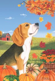 Beagle - Best of Breed Autumn Leaves Garden Flag