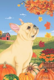 French Bulldog - Cream - Best of Breed Autumn Leaves Garden Flag