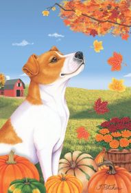 Jack Russell - Best of Breed Autumn Leaves Garden Flag