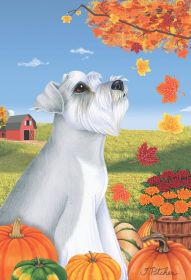 Schnauzer - Gray - Uncropped - Best of Breed Autumn Leaves Garden Flag