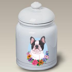 French Bulldog - White and Black - Best of Breed TP Ceramic Treat Jar