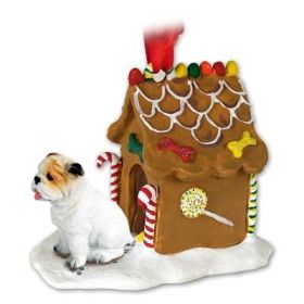 Bulldog - White - Gingerbread House Ornament