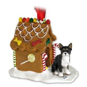 Chihuahua - Black & White - Gingerbread House Ornament