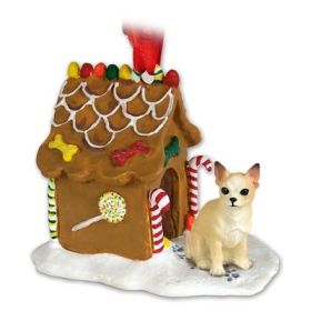 Chihuahua - Tan & White - Gingerbread House Ornament