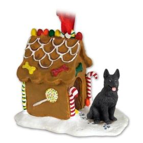 German Shepherd - Black - Gingerbread House Ornament