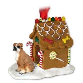 Boxer - Uncropped - Gingerbread House Ornament