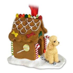 Poodle - Sport Cut - Apricot - Gingerbread House Ornament