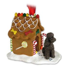 Poodle - Sport Cut - Chocolate - Gingerbread House Ornament