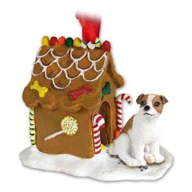 Jack Russell Terrier - Brown & White - Smooth Coat - Gingerbread House Ornament