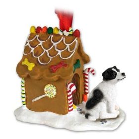 Jack Russell Terrier - Black & White - Smooth Coat - Gingerbread House Ornament