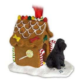 English Cocker Spaniel - Black - Gingerbread House Ornament