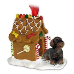 Dachshund - Wire Haired - Gingerbread House Ornament