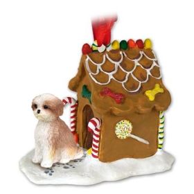 Shih Tzu - Sport Cut - Gingerbread House Ornament