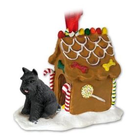 Schnauzer - Black - Gingerbread House Ornament