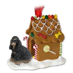 Cocker Spaniel - Black & Tan - Gingerbread House Ornament