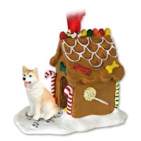 Siberian Husky - Red and White - Blue Eyes - Gingerbread House Ornament