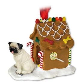 Pug - Fawn - Gingerbread House Ornament