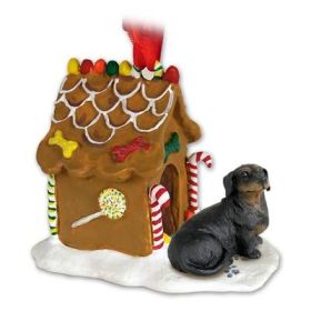 Dachshund - Black - Gingerbread House Ornament