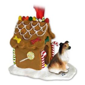 Collie Sable - Gingerbread House Ornament