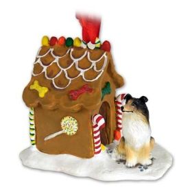 Collie - Tri-Color - Gingerbread House Ornament