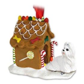 Shih Tzu - White - Gingerbread House Ornament