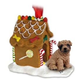 Shar Pei - Brown - Gingerbread House Ornament