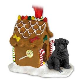 Shar Pei - Black - Gingerbread House Ornament