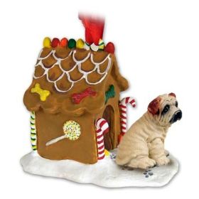 Shar Pei - Cream - Gingerbread House Ornament