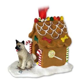 Akita - Gray - Gingerbread House Ornament