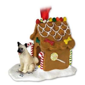 Akita - Fawn - Gingerbread House Ornament