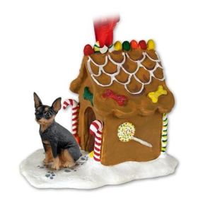 Min Pin - Black and Tan - Gingerbread House Ornament