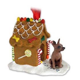 Min Pin - Red and Brown - Gingerbread House Ornament