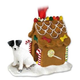 Jack Russell Terrier - Black and White - Rough Coat - Gingerbread House Ornament