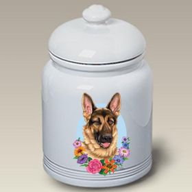 German Shepherd - Black and Tan - Best of Breed TP Ceramic Treat Jar