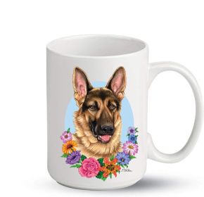 German Shepherd - Best of Breed PItcher Flower Mugs